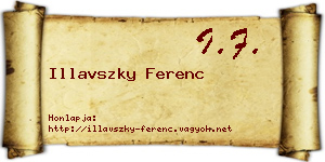 Illavszky Ferenc névjegykártya